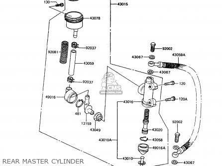 REAR MASTER CYLINDER - ZX400C5 Z400FII 1994 EUROPE