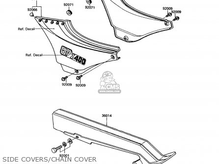 SIDE COVERS/CHAIN COVER - ZX400C5 Z400FII 1994 EUROPE