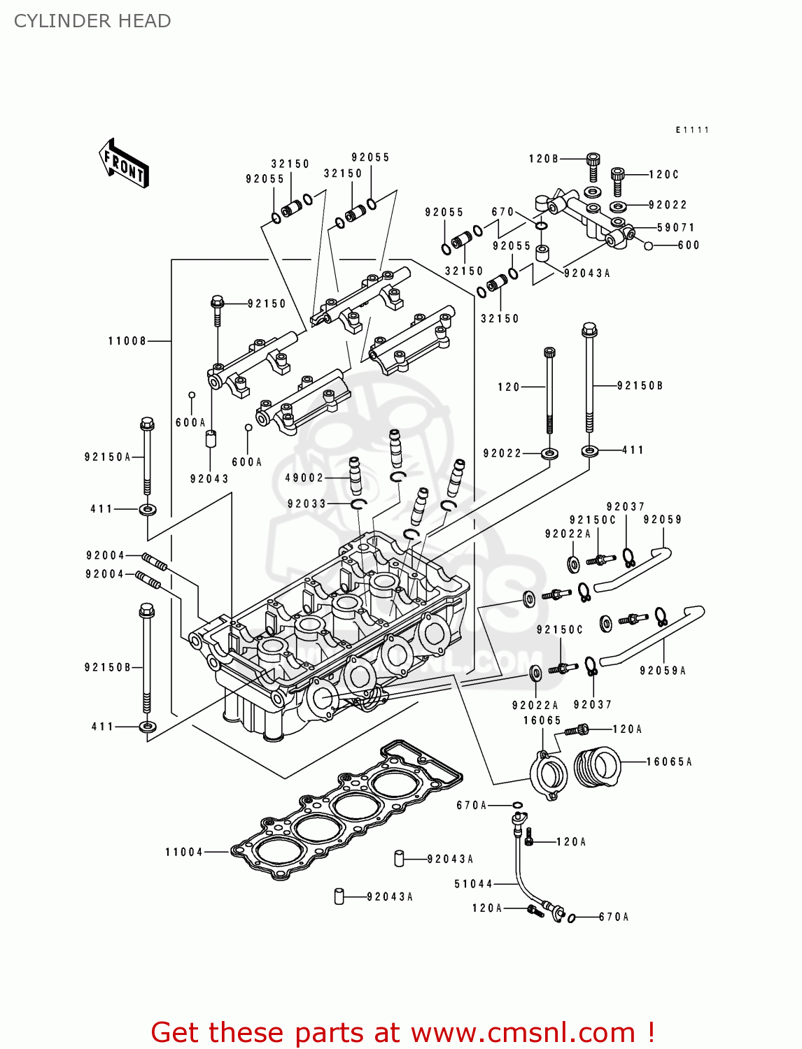 CYLINDER HEAD ZX400H2 ZXR400 1990 EUROPE FR AR IT