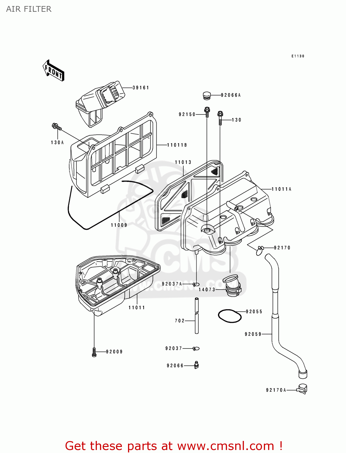 AIR FILTER ZX400H2 ZXR400 1990 EUROPE FR AR IT