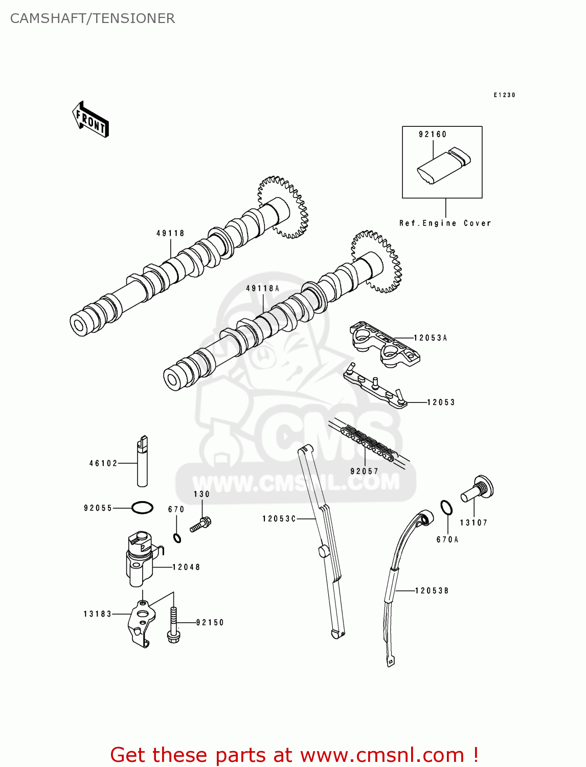 CAMSHAFT/TENSIONER ZX400H2 ZXR400 1990 EUROPE FR AR IT