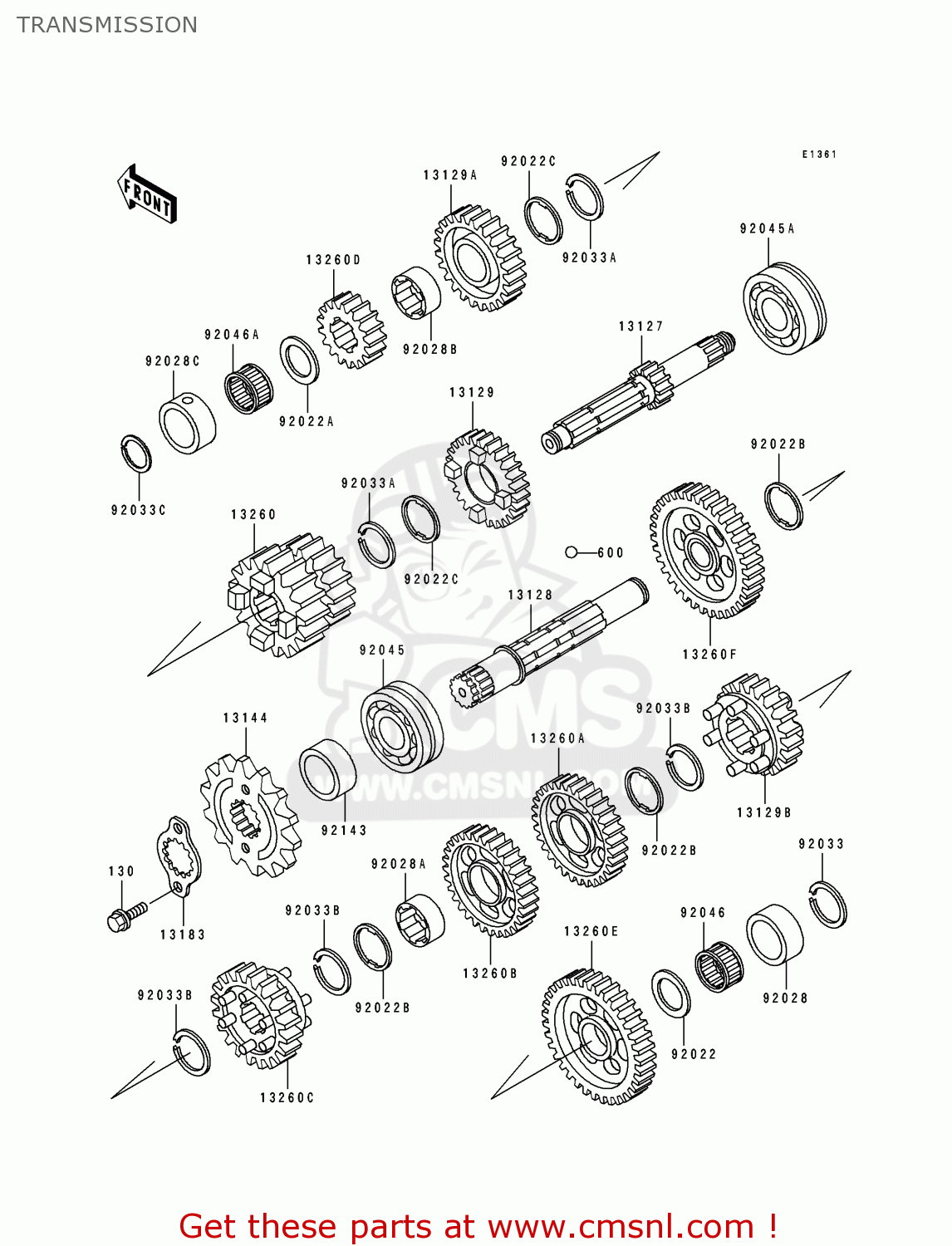 TRANSMISSION ZX400H2 ZXR400 1990 EUROPE FR AR IT