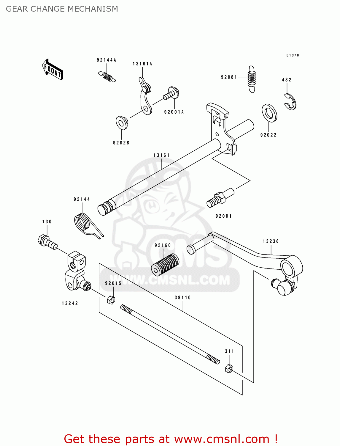 GEAR CHANGE MECHANISM ZX400H2 ZXR400 1990 EUROPE FR AR IT