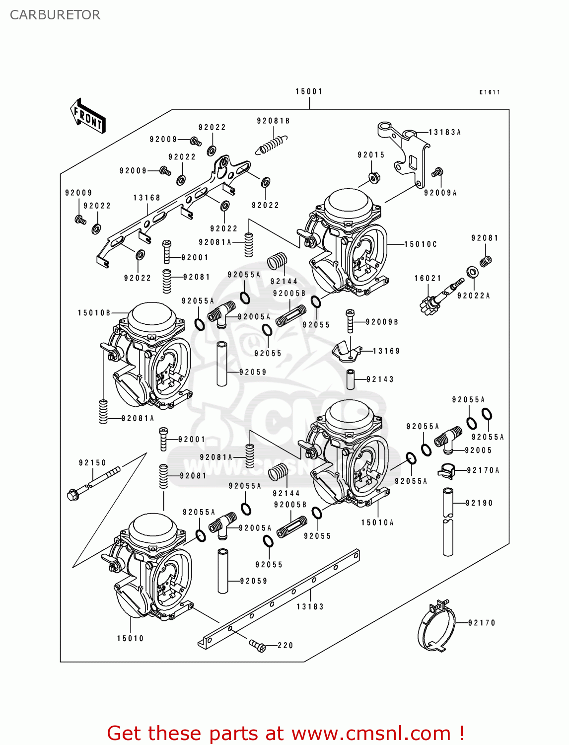 CARBURETOR ZX400H2 ZXR400 1990 EUROPE FR AR IT