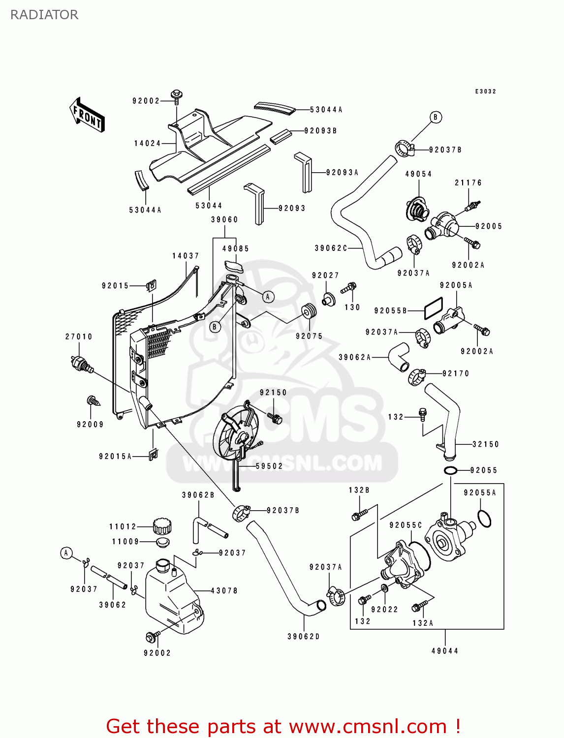 RADIATOR ZX400H2 ZXR400 1990 EUROPE FR AR IT