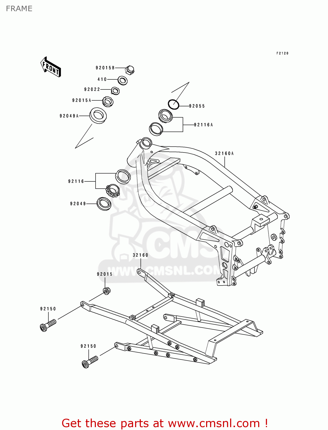 FRAME ZX400H2 ZXR400 1990 EUROPE FR AR IT