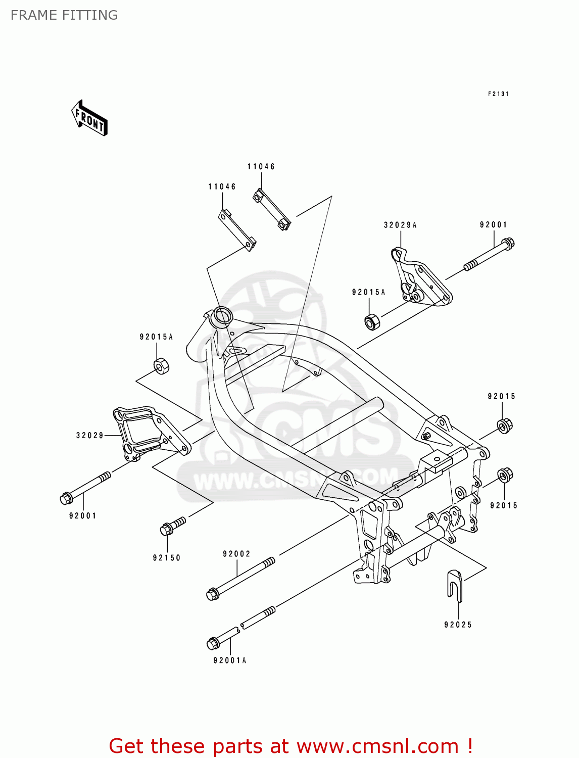 FRAME FITTING ZX400H2 ZXR400 1990 EUROPE FR AR IT