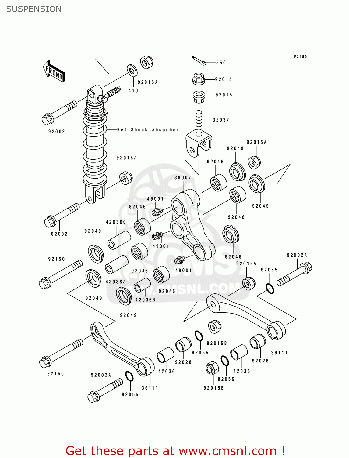 SUSPENSION ZX400H2 ZXR400 1990 EUROPE FR AR IT