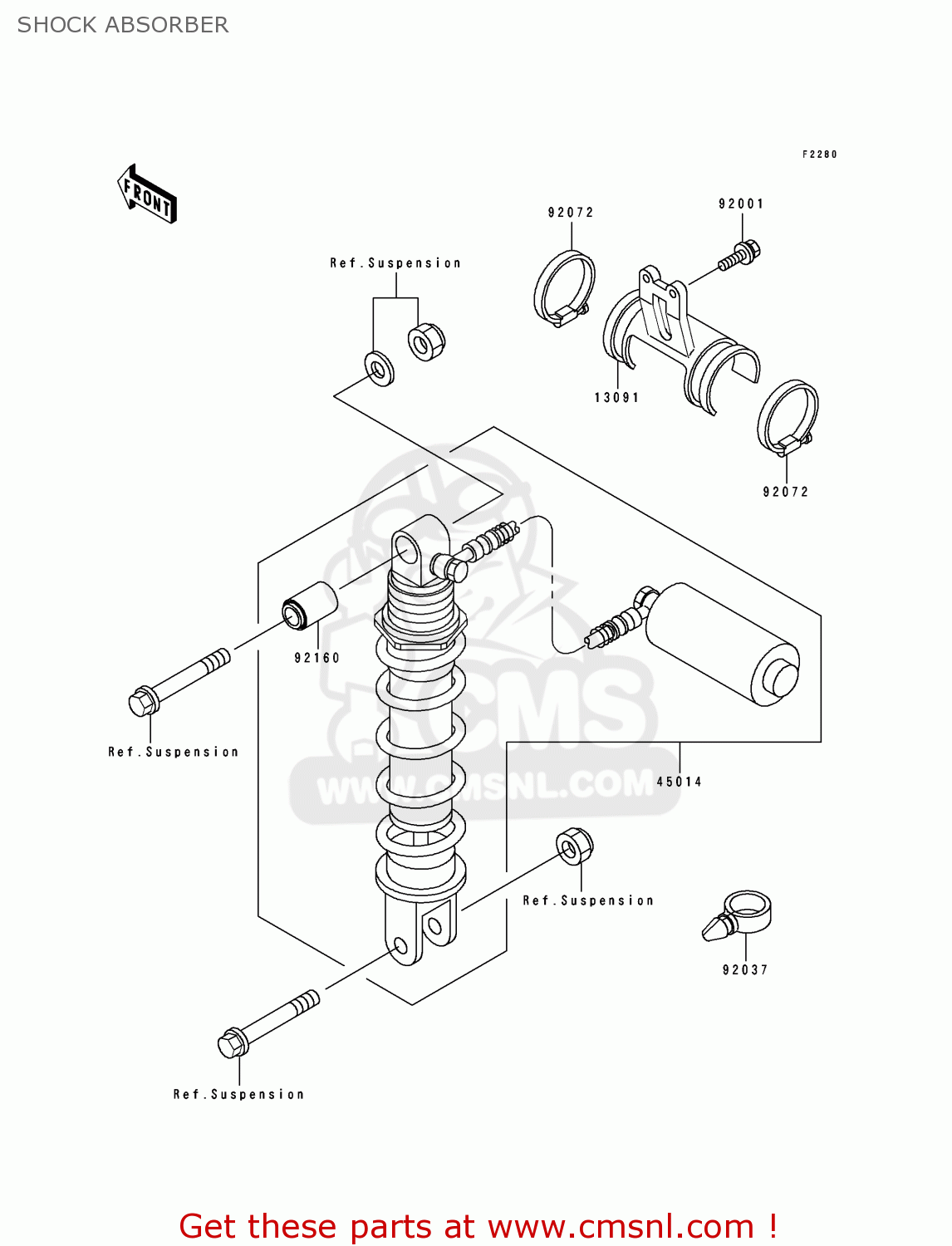 SHOCK ABSORBER ZX400H2 ZXR400 1990 EUROPE FR AR IT