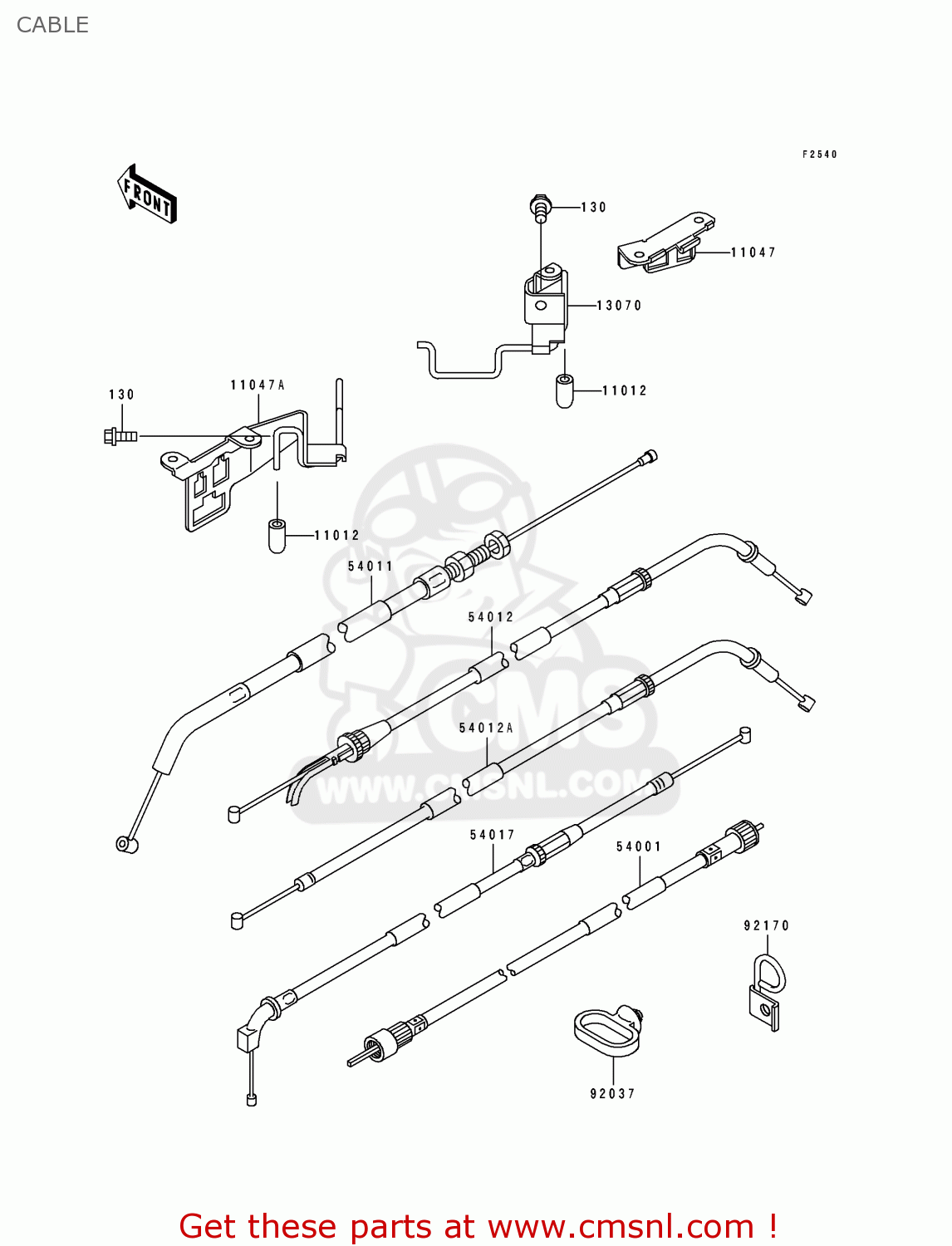 CABLE ZX400H2 ZXR400 1990 EUROPE FR AR IT