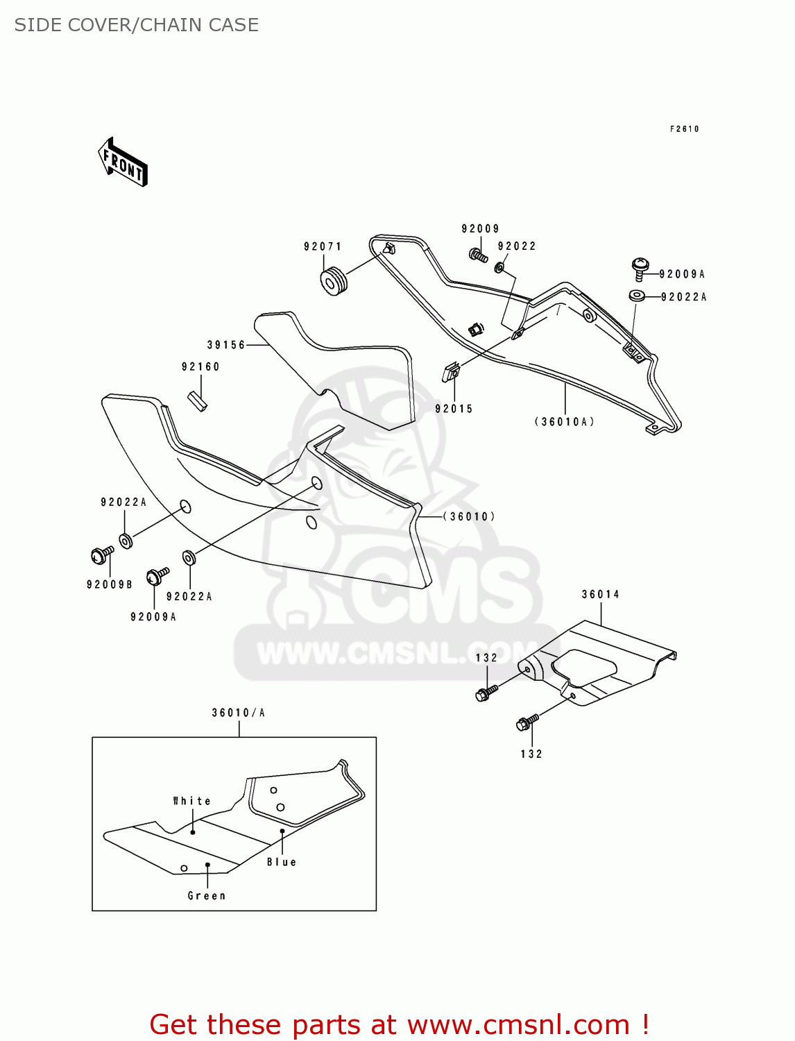 SIDE COVER/CHAIN CASE ZX400H2 ZXR400 1990 EUROPE FR AR IT