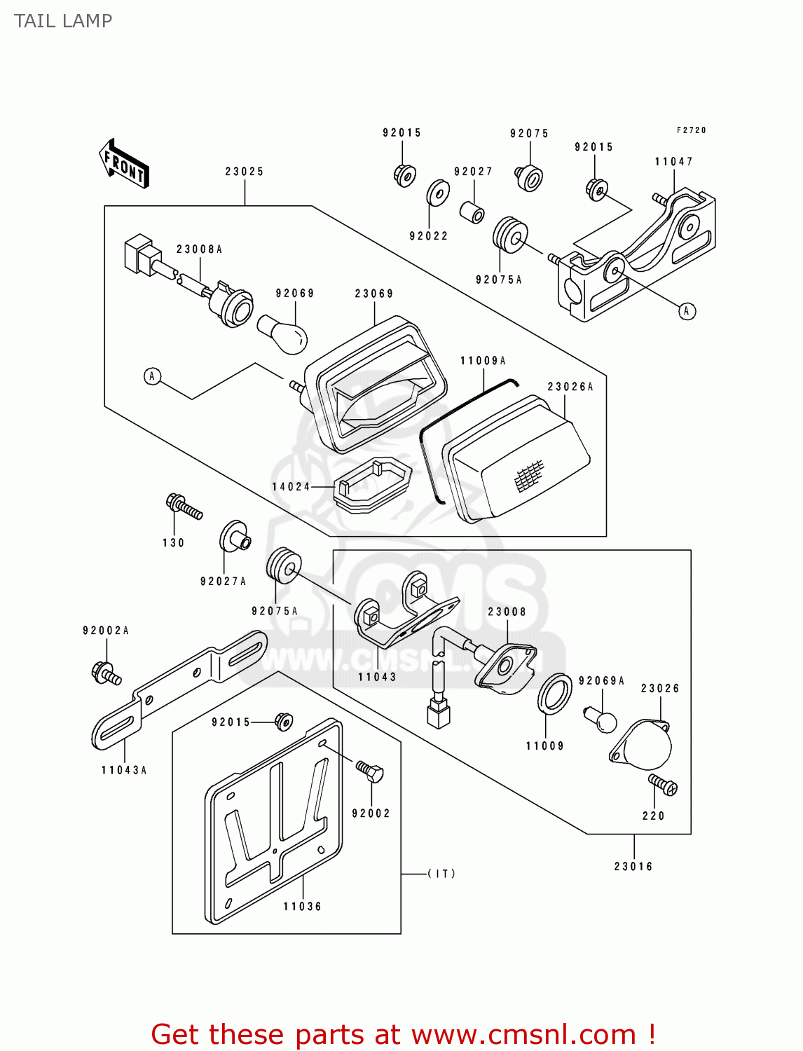 TAIL LAMP ZX400H2 ZXR400 1990 EUROPE FR AR IT