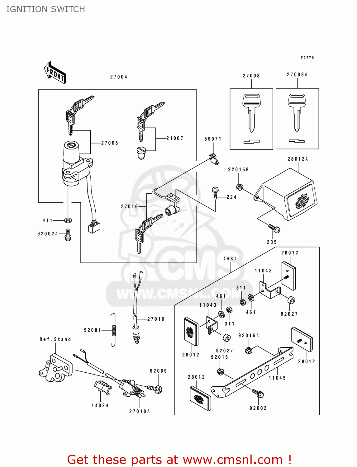IGNITION SWITCH ZX400H2 ZXR400 1990 EUROPE FR AR IT