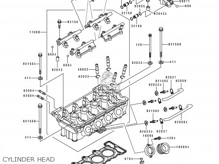CYLINDER HEAD - ZX400H2 ZXR400 1990 EUROPE FR AR IT