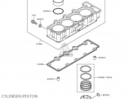 CYLINDER/PISTON - ZX400H2 ZXR400 1990 EUROPE FR AR IT