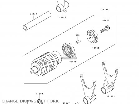 CHANGE DRUM/SHIFT FORK - ZX400H2 ZXR400 1990 EUROPE FR AR IT