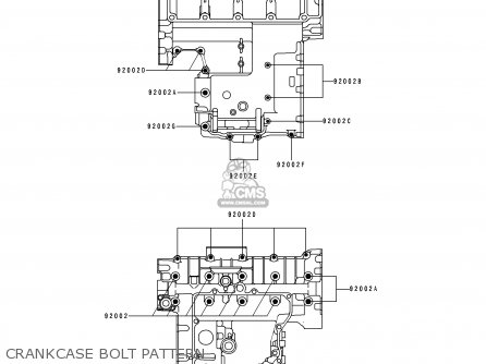 CRANKCASE BOLT PATTERN - ZX400H2 ZXR400 1990 EUROPE FR AR IT
