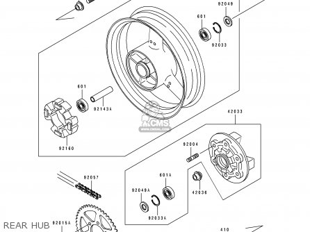REAR HUB - ZX400H2 ZXR400 1990 EUROPE FR AR IT