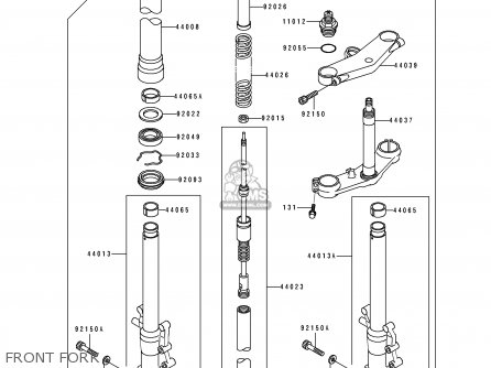 FRONT FORK - ZX400H2 ZXR400 1990 EUROPE FR AR IT