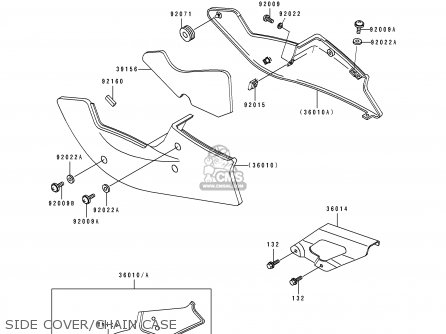 SIDE COVER/CHAIN CASE - ZX400H2 ZXR400 1990 EUROPE FR AR IT