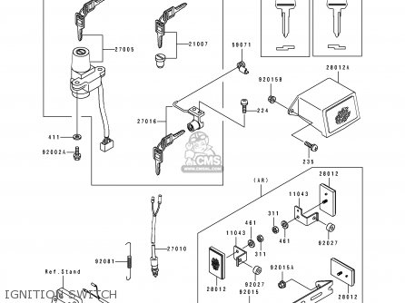 IGNITION SWITCH - ZX400H2 ZXR400 1990 EUROPE FR AR IT