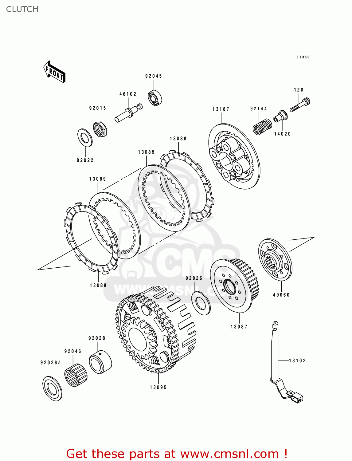CLUTCH ZX400L1 ZXR400 1991 EUROPE UK FR AR FG GR IT NR