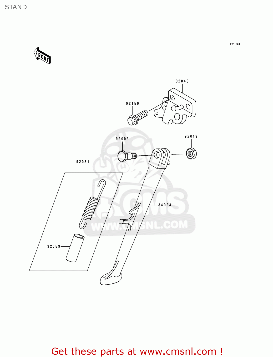 STAND ZX400L1 ZXR400 1991 EUROPE UK FR AR FG GR IT NR