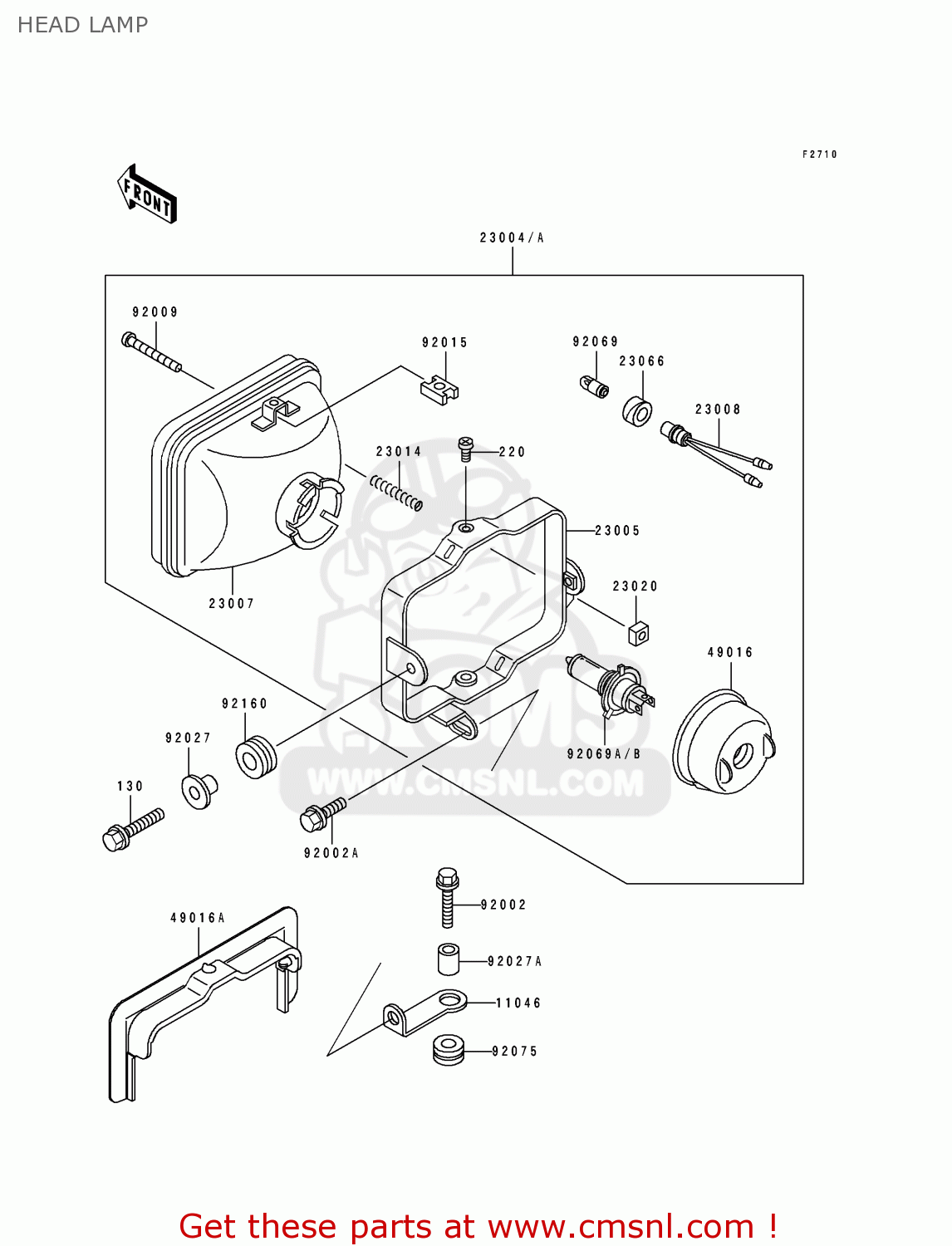 HEAD LAMP ZX400L1 ZXR400 1991 EUROPE UK FR AR FG GR IT NR