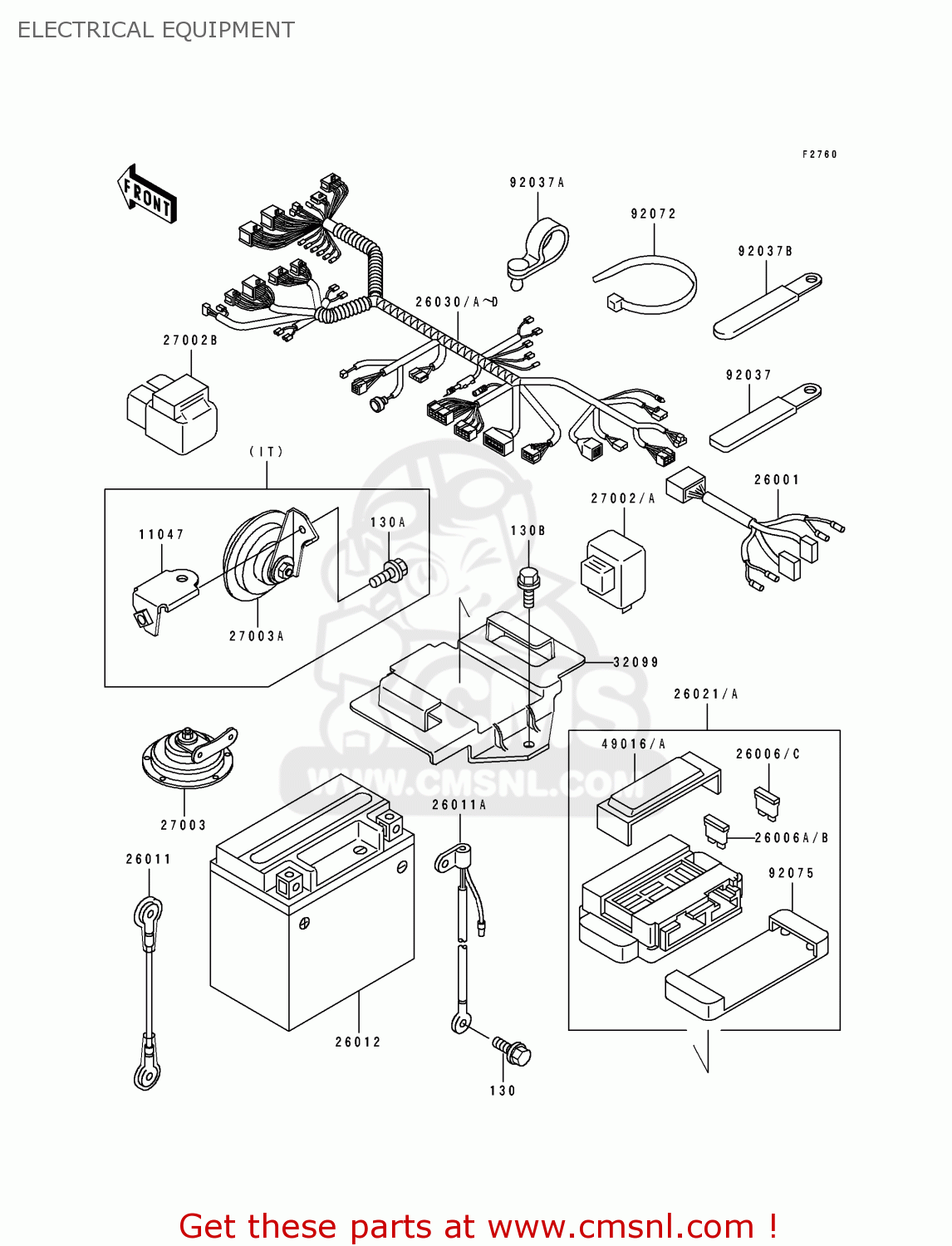 ELECTRICAL EQUIPMENT ZX400L1 ZXR400 1991 EUROPE UK FR AR FG GR IT NR