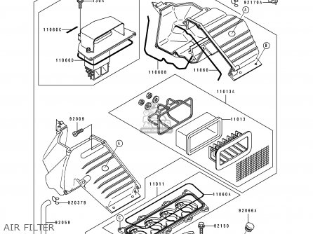 AIR FILTER - ZX400L1 ZXR400 1991 EUROPE UK FR AR FG GR IT NR