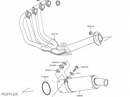 MUFFLER - ZX400L1 ZXR400 1991 EUROPE UK FR AR FG GR IT NR