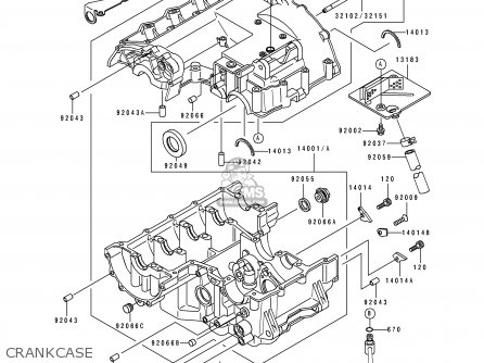 CRANKCASE - ZX400L1 ZXR400 1991 EUROPE UK FR AR FG GR IT NR