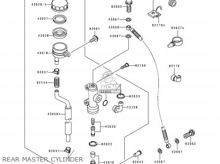 REAR MASTER CYLINDER - ZX400L1 ZXR400 1991 EUROPE UK FR AR FG GR IT NR