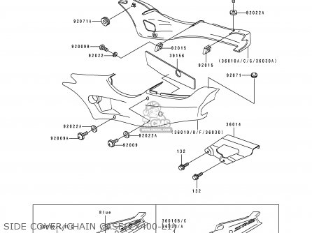 SIDE COVER/CHAIN CASE(ZX400-L1) - ZX400L1 ZXR400 1991 EUROPE UK FR AR FG GR IT NR