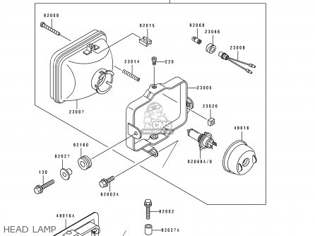 HEAD LAMP - ZX400L1 ZXR400 1991 EUROPE UK FR AR FG GR IT NR