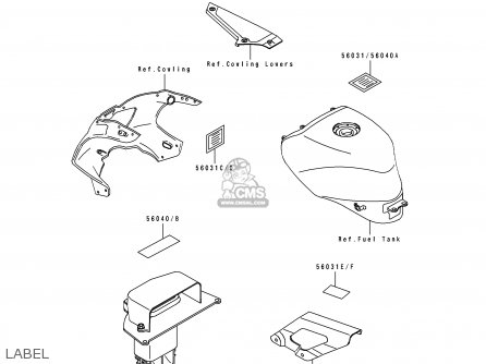 LABEL - ZX400L1 ZXR400 1991 EUROPE UK FR AR FG GR IT NR