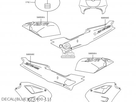 DECAL(BLUE)(ZX400-L1) - ZX400L1 ZXR400 1991 EUROPE UK FR AR FG GR IT NR