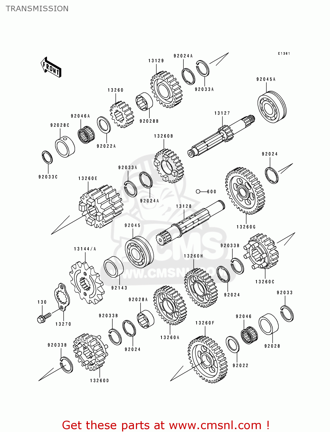 TRANSMISSION ZX400L2 ZXR400 1992 EUROPE UK FR AR FG GR IT NR SD