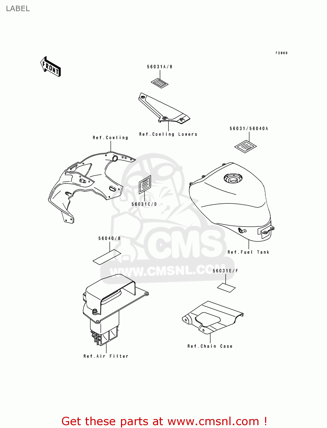 LABEL ZX400L2 ZXR400 1992 EUROPE UK FR AR FG GR IT NR SD