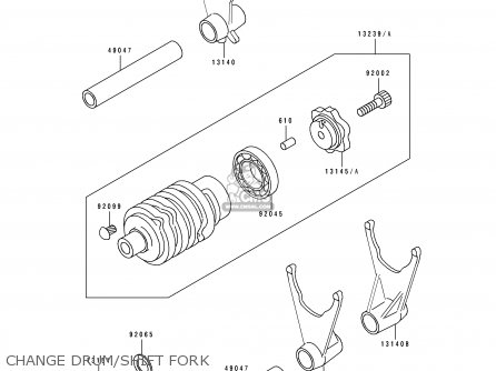 CHANGE DRUM/SHIFT FORK - ZX400L2 ZXR400 1992 EUROPE UK FR AR FG GR IT NR SD