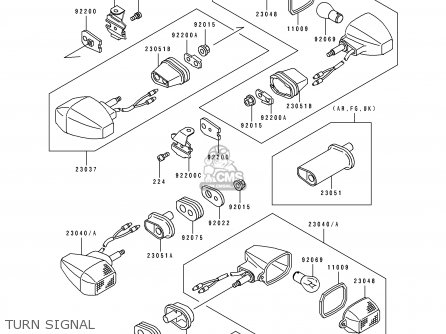 TURN SIGNAL - ZX400L2 ZXR400 1992 EUROPE UK FR AR FG GR IT NR SD