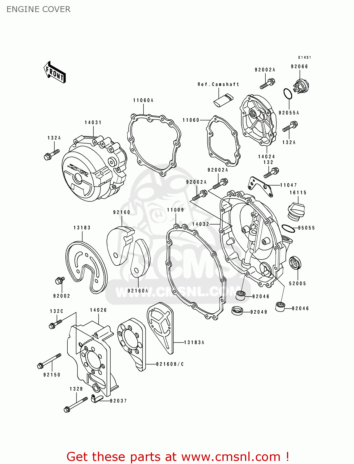 ENGINE COVER ZX400L3 ZXR400 1993 EUROPE UK FR AR FG IT