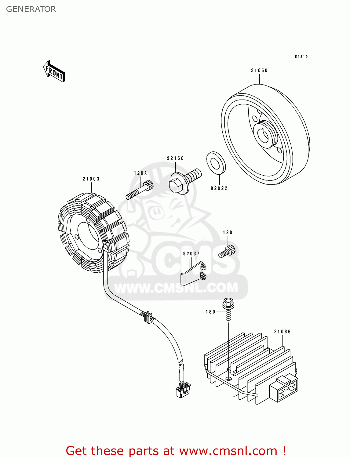 GENERATOR ZX400L3 ZXR400 1993 EUROPE UK FR AR FG IT