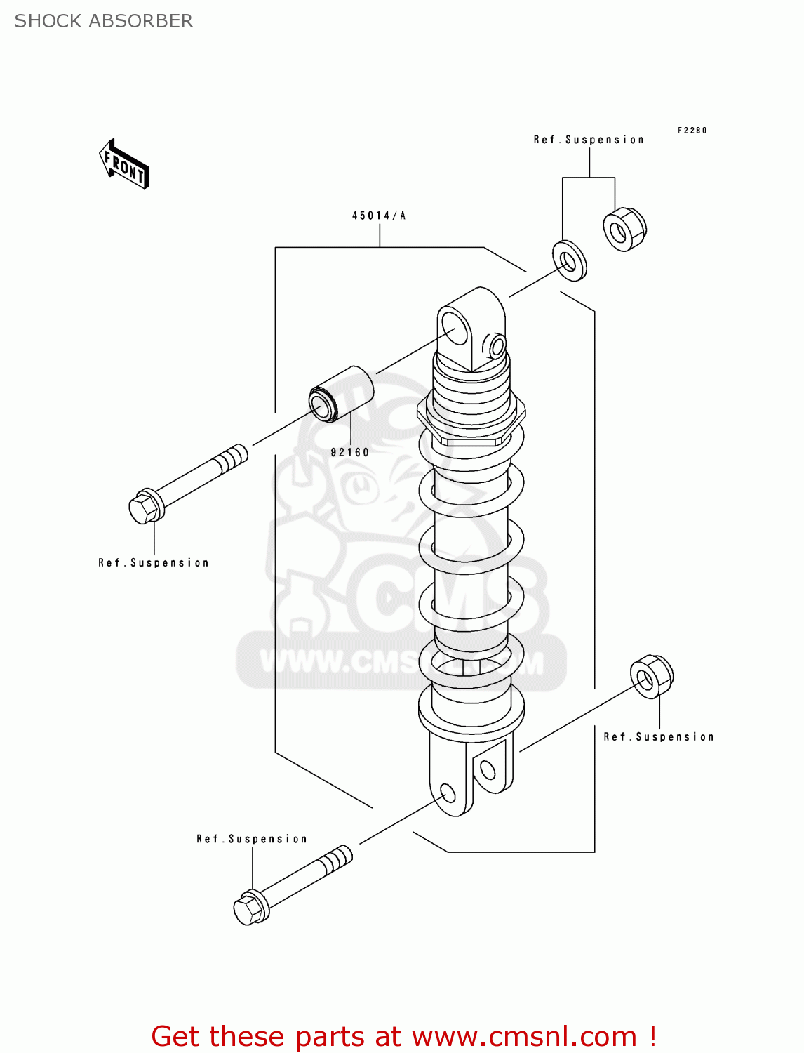 SHOCK ABSORBER ZX400L3 ZXR400 1993 EUROPE UK FR AR FG IT