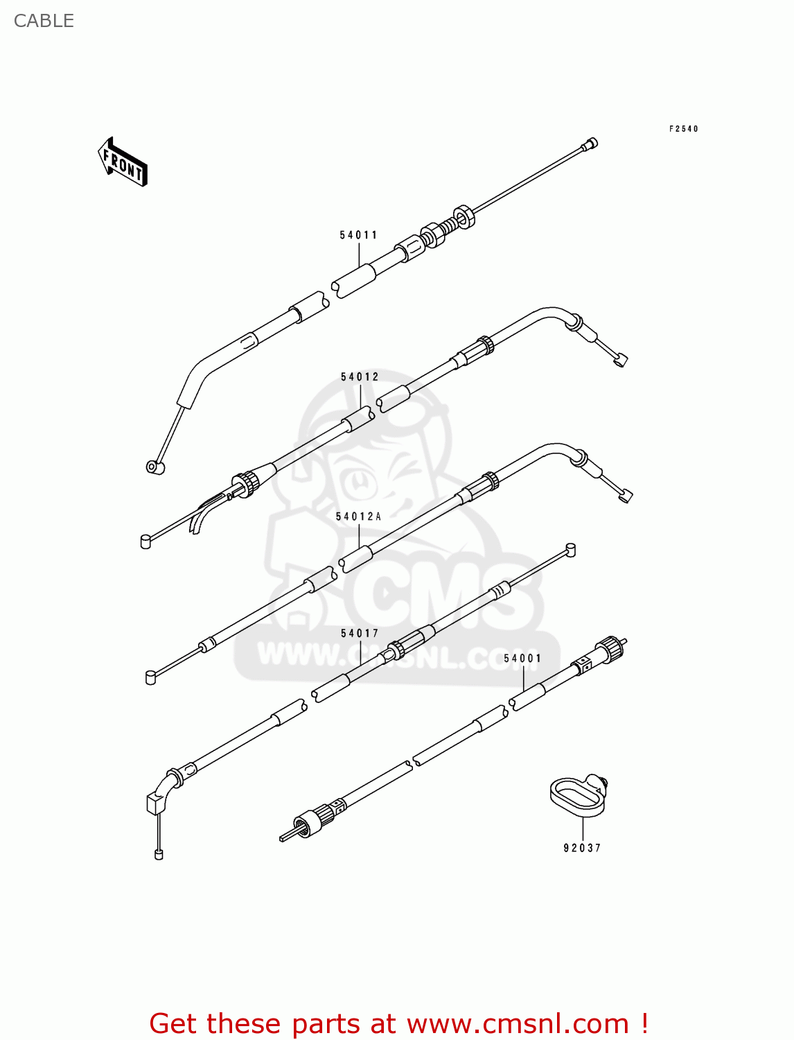 CABLE ZX400L3 ZXR400 1993 EUROPE UK FR AR FG IT