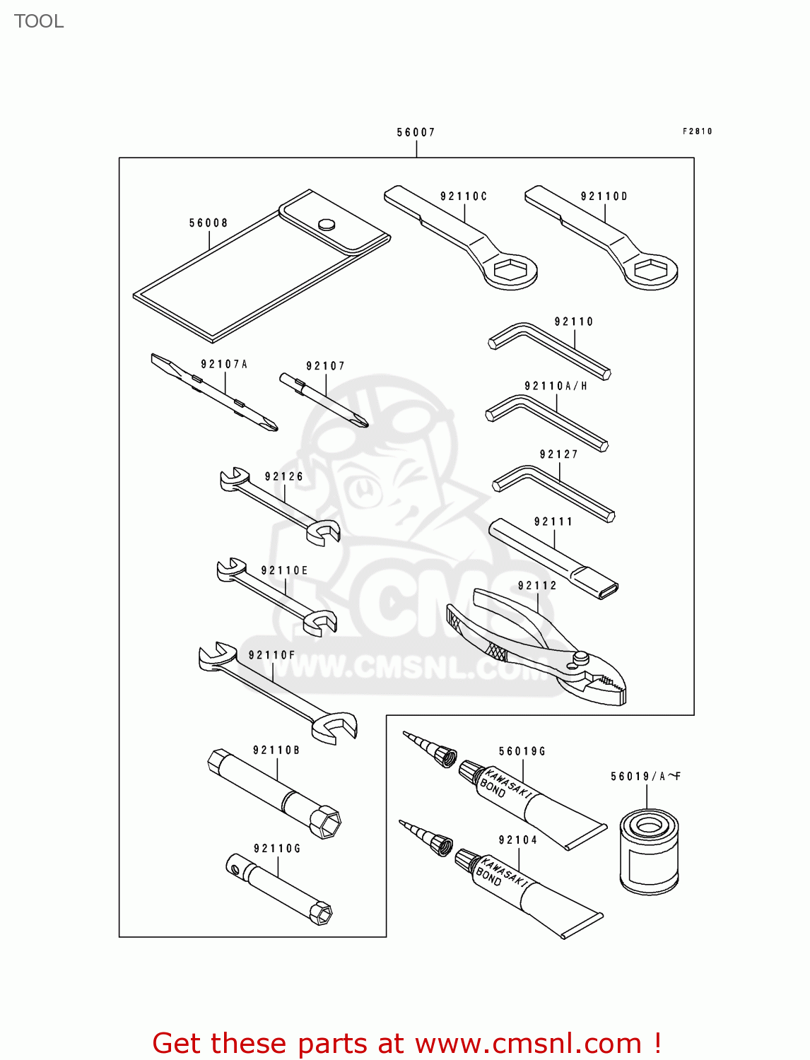 TOOL ZX400L3 ZXR400 1993 EUROPE UK FR AR FG IT