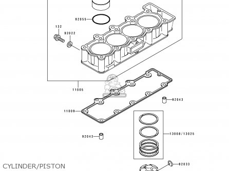 CYLINDER/PISTON - ZX400L3 ZXR400 1993 EUROPE UK FR AR FG IT
