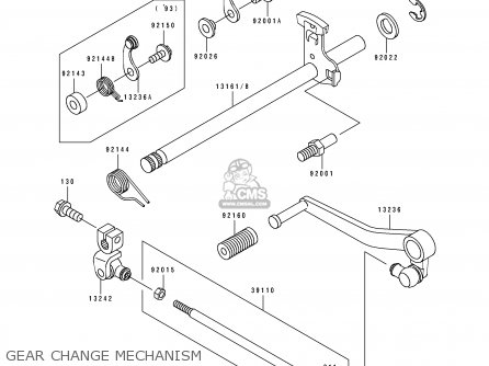 GEAR CHANGE MECHANISM - ZX400L3 ZXR400 1993 EUROPE UK FR AR FG IT