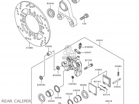REAR CALIPER - ZX400L3 ZXR400 1993 EUROPE UK FR AR FG IT