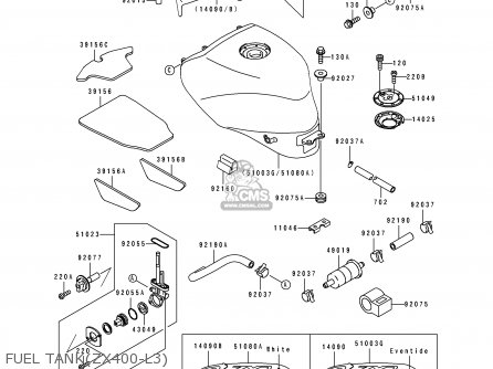 FUEL TANK(ZX400-L3) - ZX400L3 ZXR400 1993 EUROPE UK FR AR FG IT